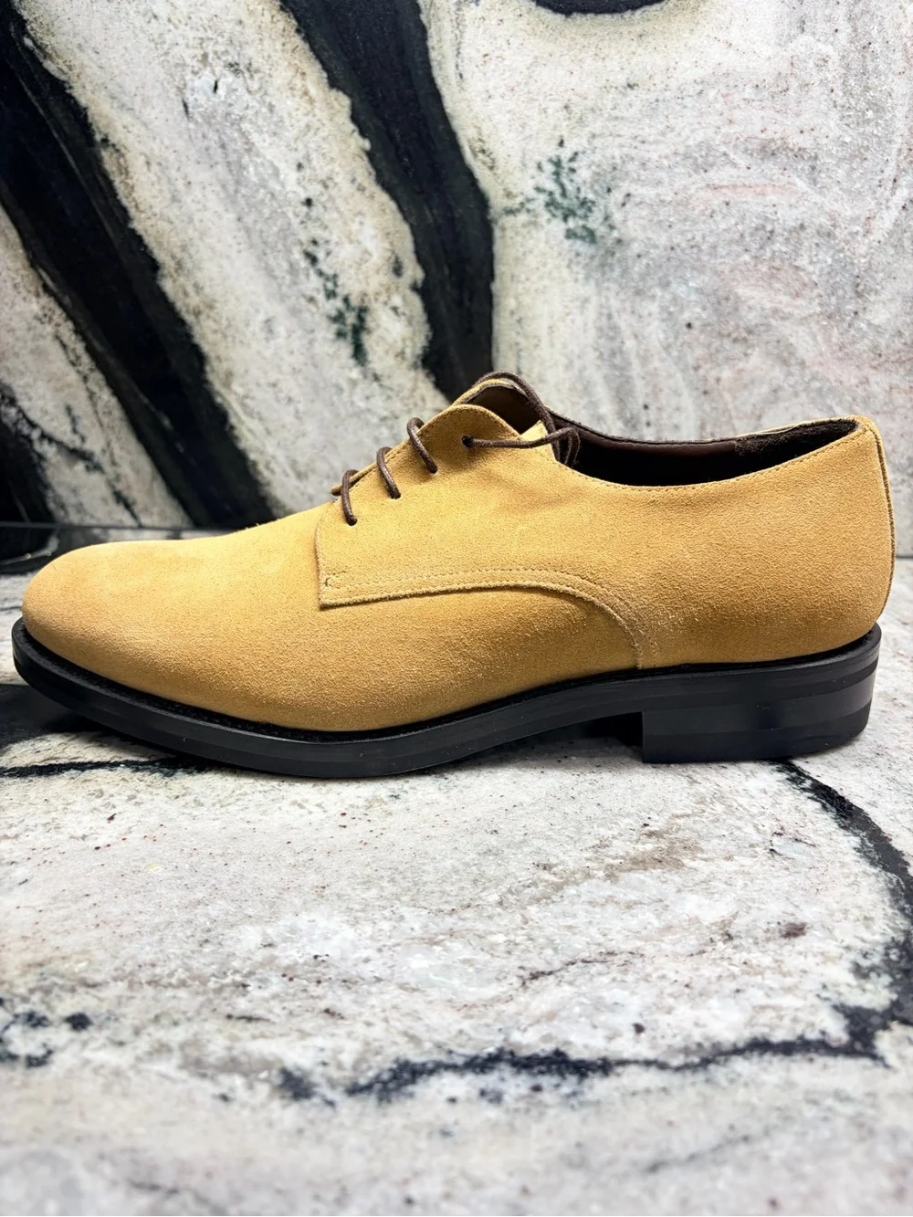 Plainclothes Golden Tan Suede Derby Shoes Men’s EU 42.5 US 9.5 Dainite Sole